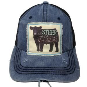Southern Junkie Baseball Cap Blue One Size Steer Me To The Show Mesh Back Hat